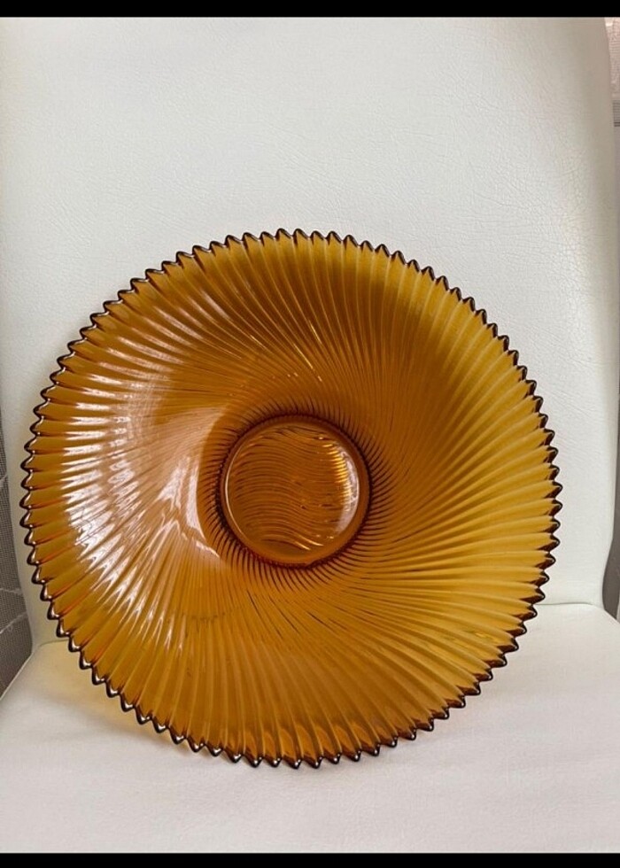 France meyve ve sunum tabağı amber rengi - Görsel 3