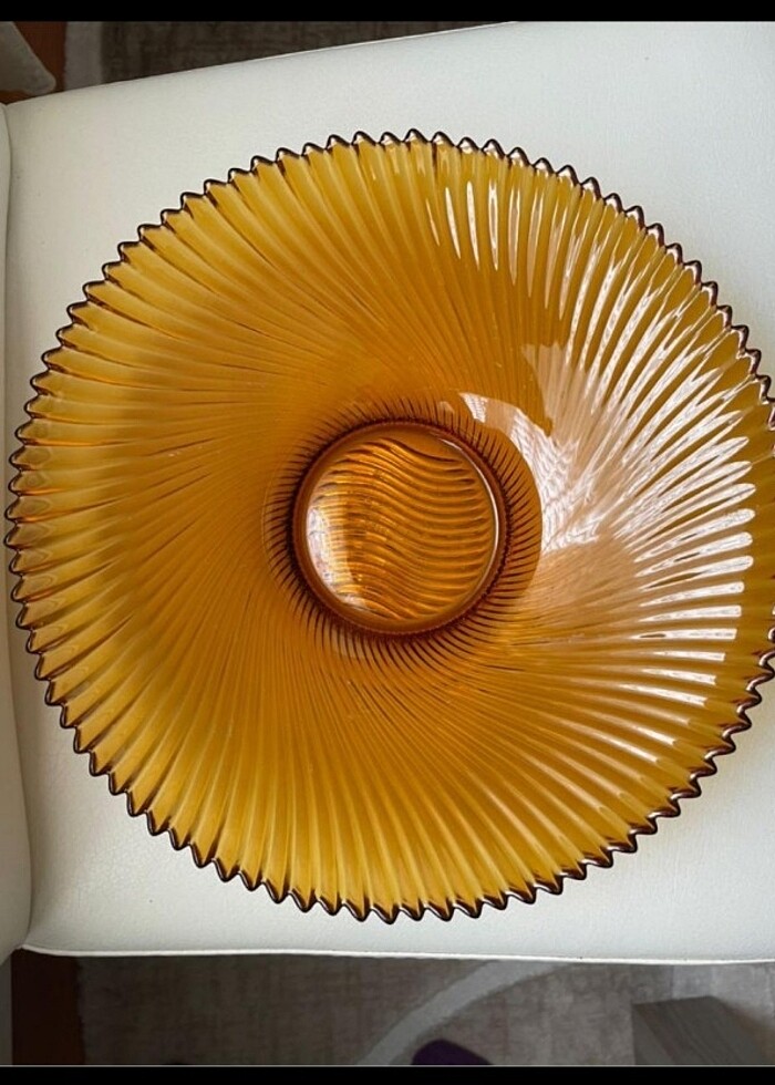 France meyve ve sunum tabağı amber rengi - Görsel 4