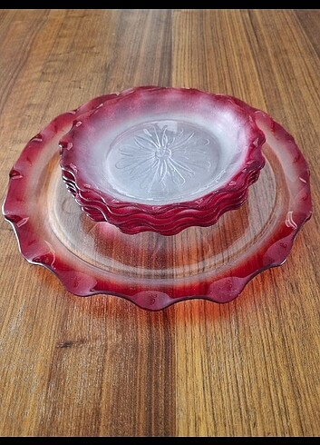 Vintage kenarı fırfırlı pasta seti 7li - Görsel 3