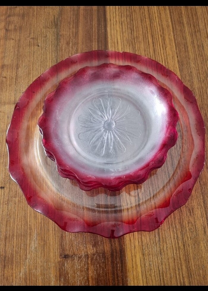 Vintage kenarı fırfırlı pasta seti 7li - Görsel 2