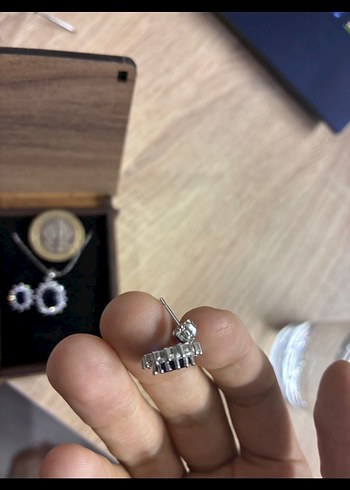 925 ayar Safir Zirkon Taşlı Set - Görsel 7