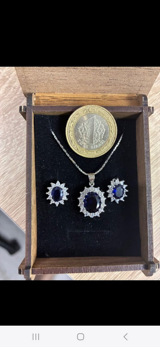 925 ayar Safir Zirkon Taşlı Set - Görsel 2