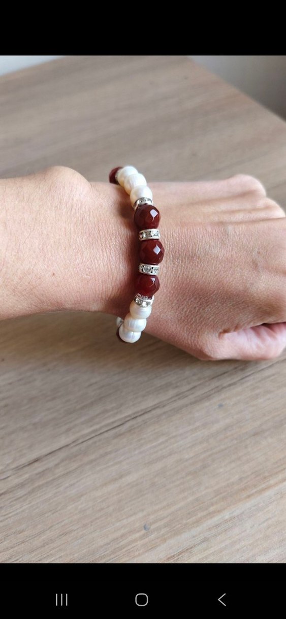 hakiki inci set akik taşlı - Görsel 2