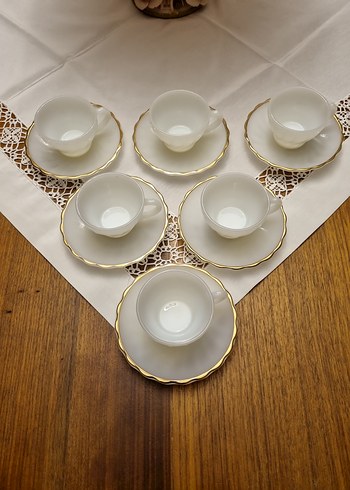 Anchor Hocking mat beyaz 6lı fincan - Görsel 2