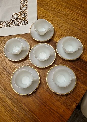 Anchor Hocking mat beyaz 6lı fincan - Görsel 5