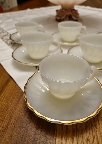 Anchor Hocking mat beyaz 6lı fincan - Görsel 3