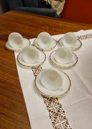 Anchor Hocking mat beyaz 6lı fincan - Görsel 6