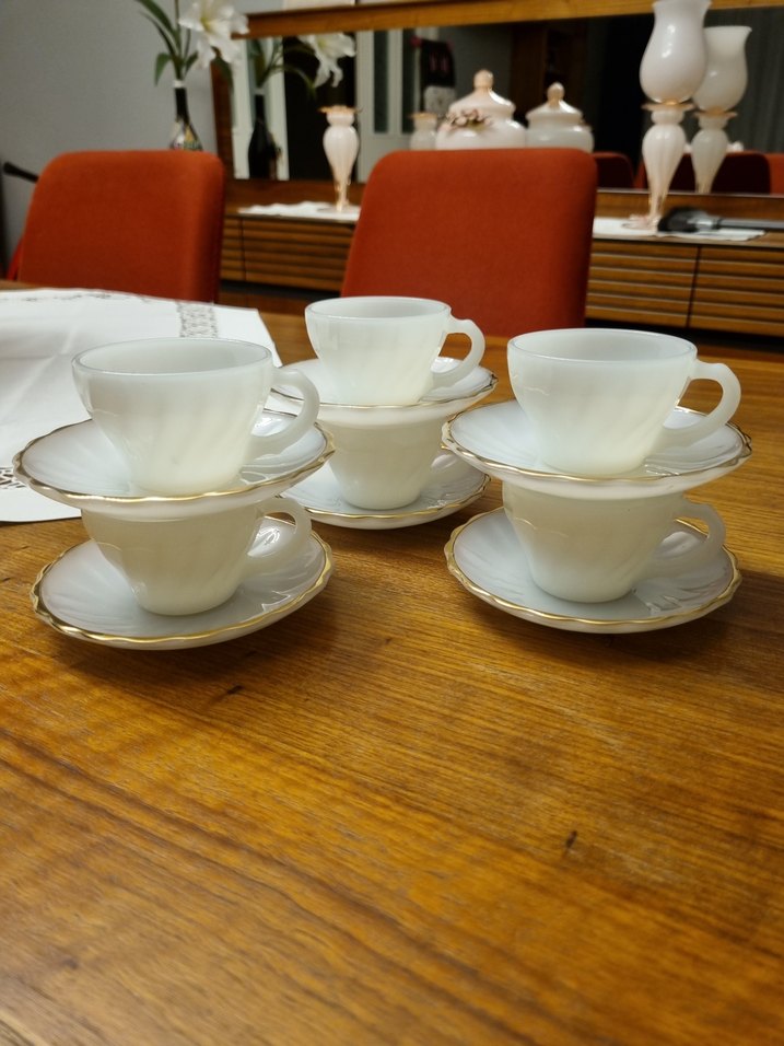 Anchor Hocking mat beyaz 6lı fincan - Görsel 4