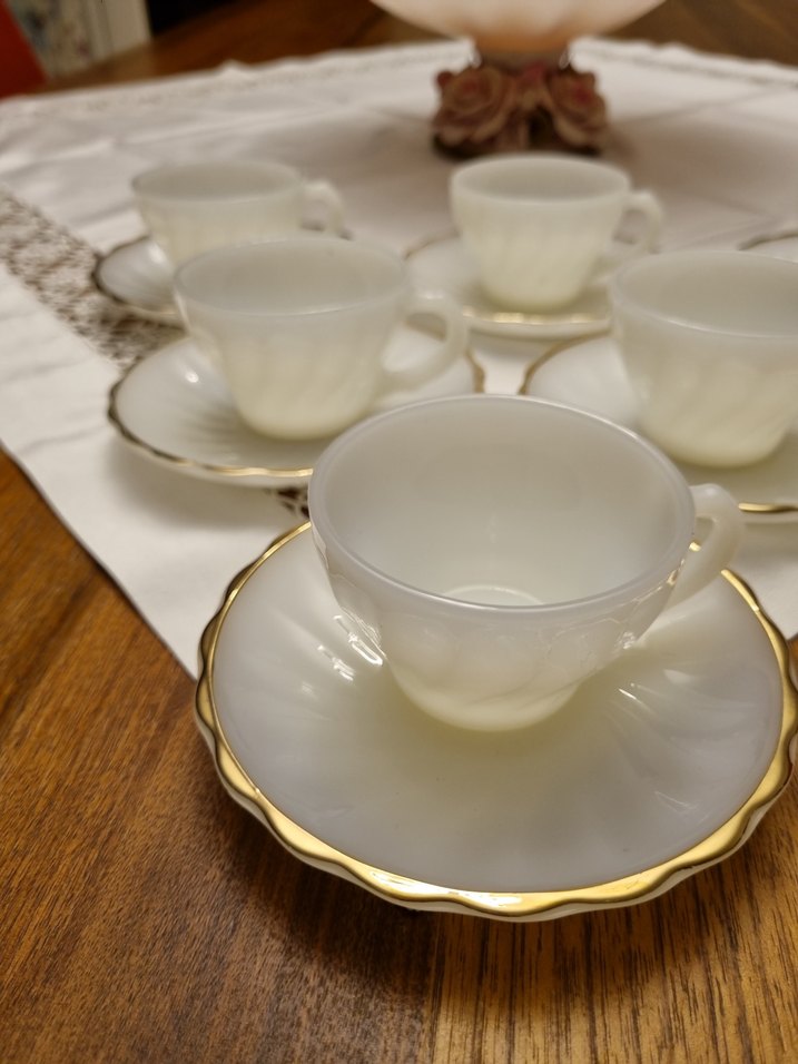 Anchor Hocking mat beyaz 6lı fincan - Görsel 3