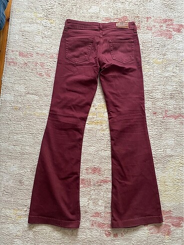 Diğer Denim Bordo İspanyol Paça Pantolon