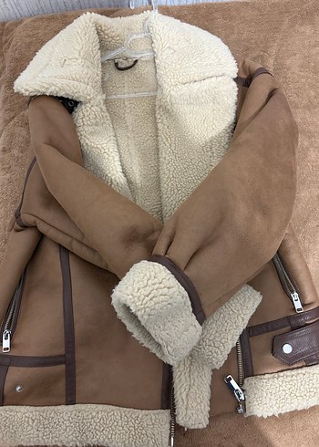 Kürk Detaylı Gri Süet Kadın Ceket - Görsel 2