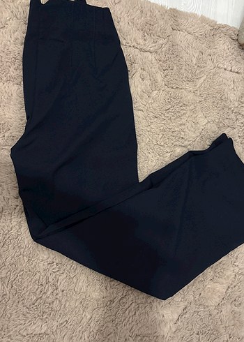 Lacivert Kadın Kumaş Pantolon Midi Boy - Görsel 2