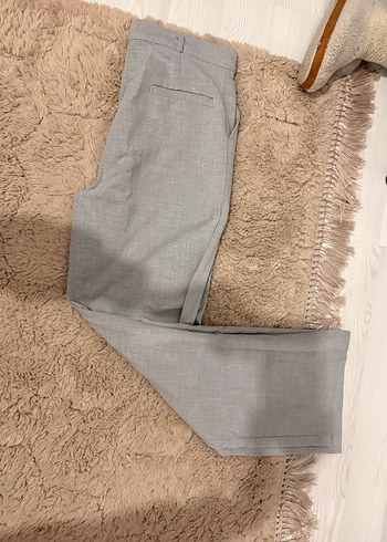 Bej Keten Midi Kadın Kumaş Pantolon - Görsel 2