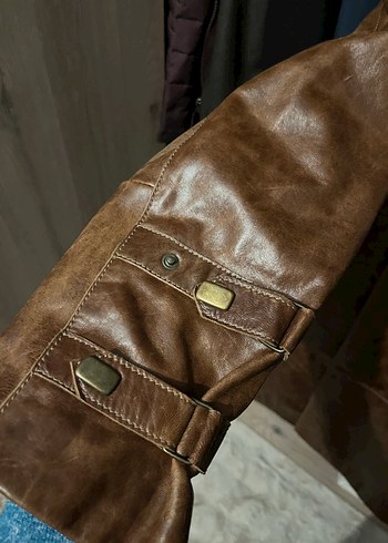 DESA Kahverengi Deri Uzun Kadın Trençkot %100 Deri - Görsel 5