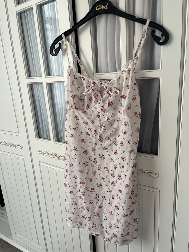 Çiçek Desenli Hamile ve Emzirme Gecelik - Görsel 2