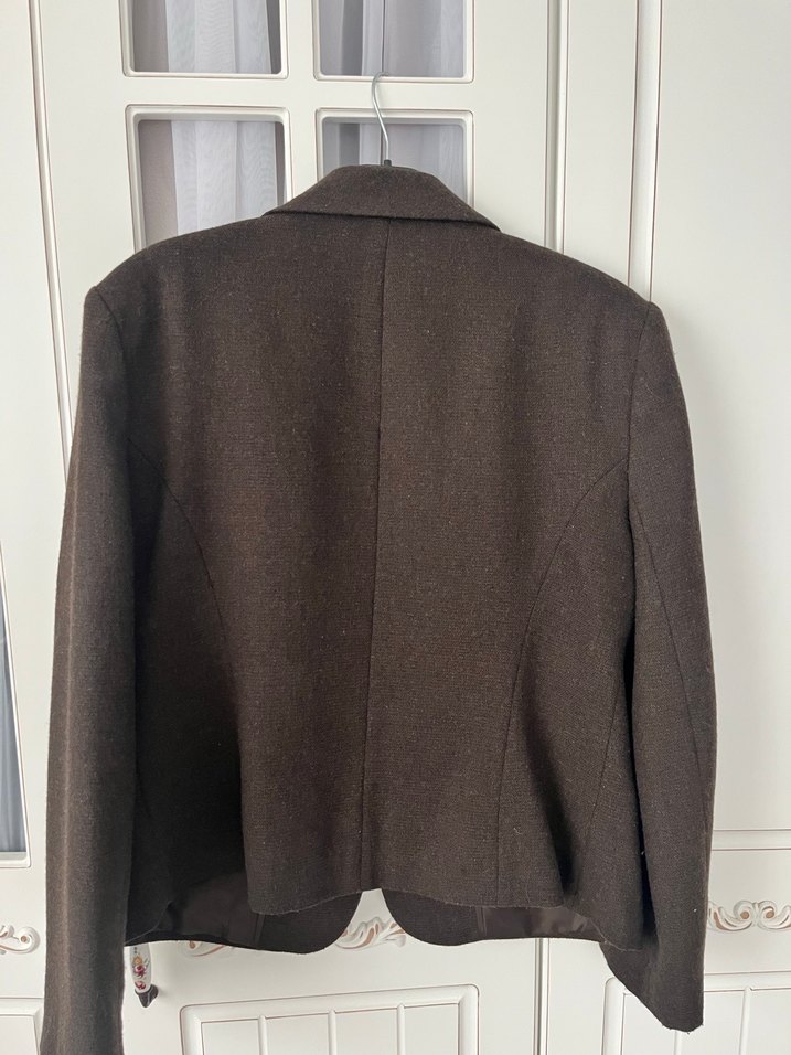 Düğmeli Kahverengi Kadın Blazer Ceket - Görsel 3