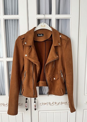Kahverengi Süet Kadın Deri Ceket - Görsel 4