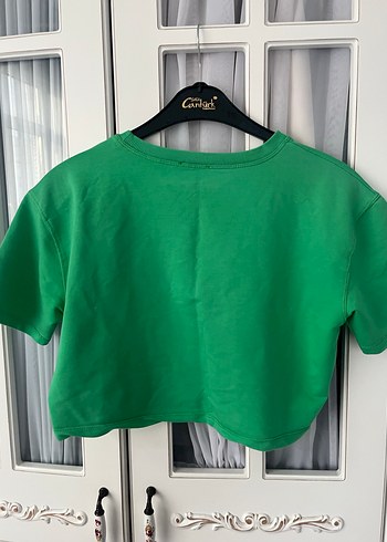 Kadın Yeşil Baskılı Fermuarlı Sweatshirt - Görsel 2