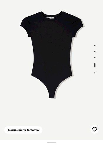 Bershka Siyah Kısa Kollu Basic Bluz