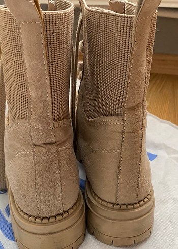 Bej Süet Kadın Dolgu Topuklu Bot - Görsel 4