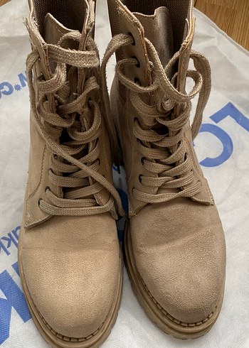 Bej Süet Kadın Dolgu Topuklu Bot - Görsel 3