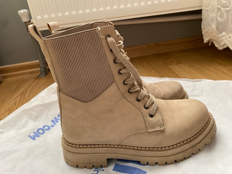 Bej Süet Kadın Dolgu Topuklu Bot - Görsel 2