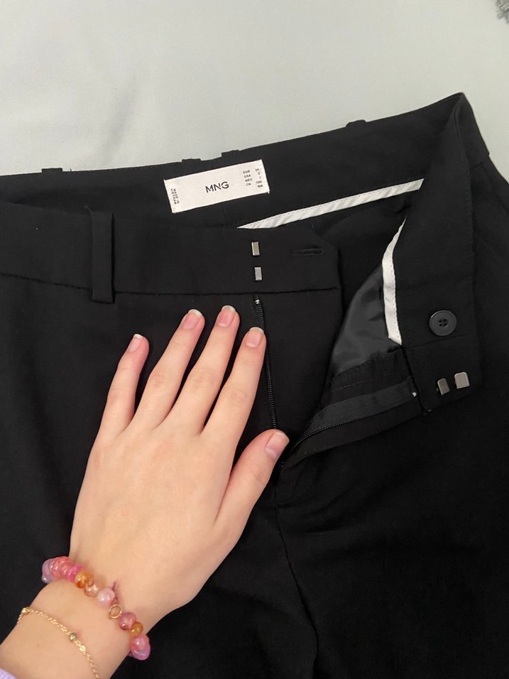 Mango Kadın Siyah Kumaş Pantolon - Görsel 5