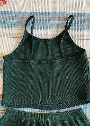 Koyu Yeşil Kadın şort takım - Görsel 3