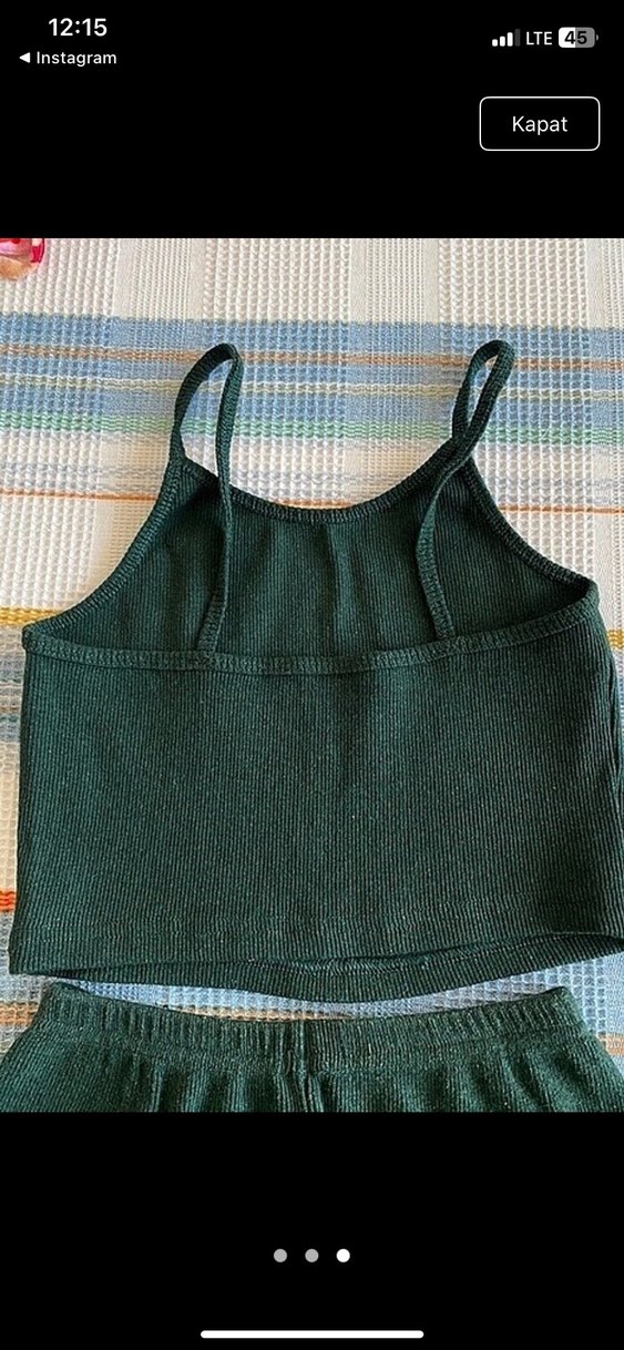 Koyu Yeşil Kadın şort takım - Görsel 3