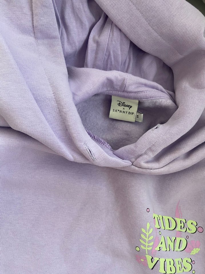 Mor Baskılı Kadın Kapüşonlu Sweatshirt - Görsel 3