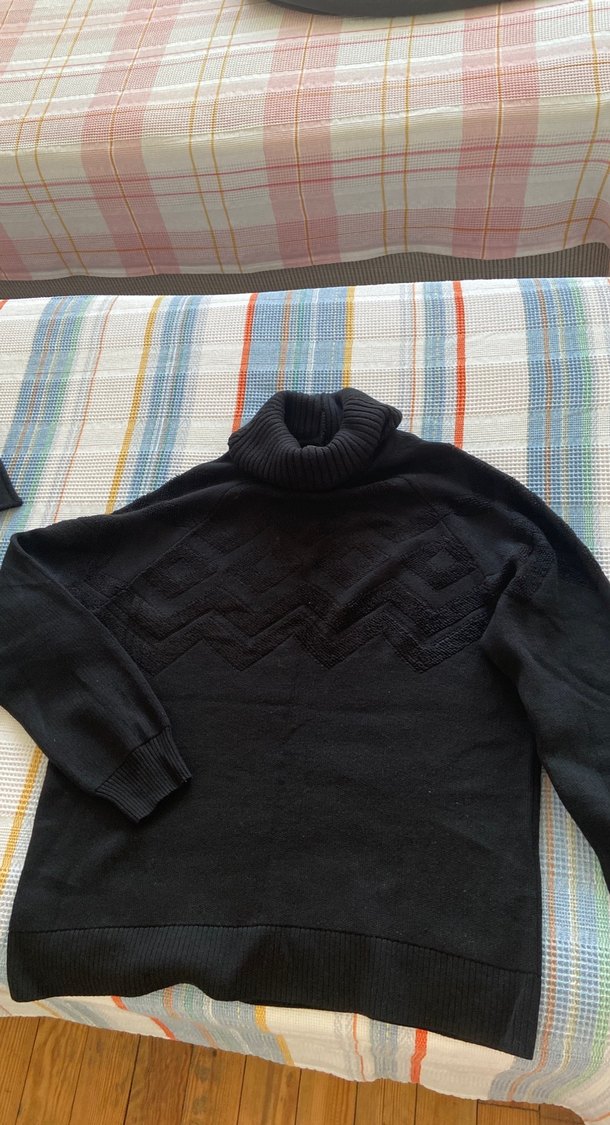 Kadın Siyah Boğazlı Örgü Kazak - Görsel 3