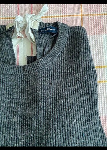 Zara Gri Kadın Örgü Yün Kazak - Görsel 2