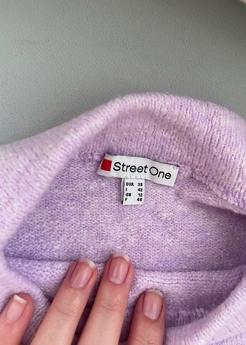 Mor Tonlu Kadın Örgü Kazak - Görsel 3