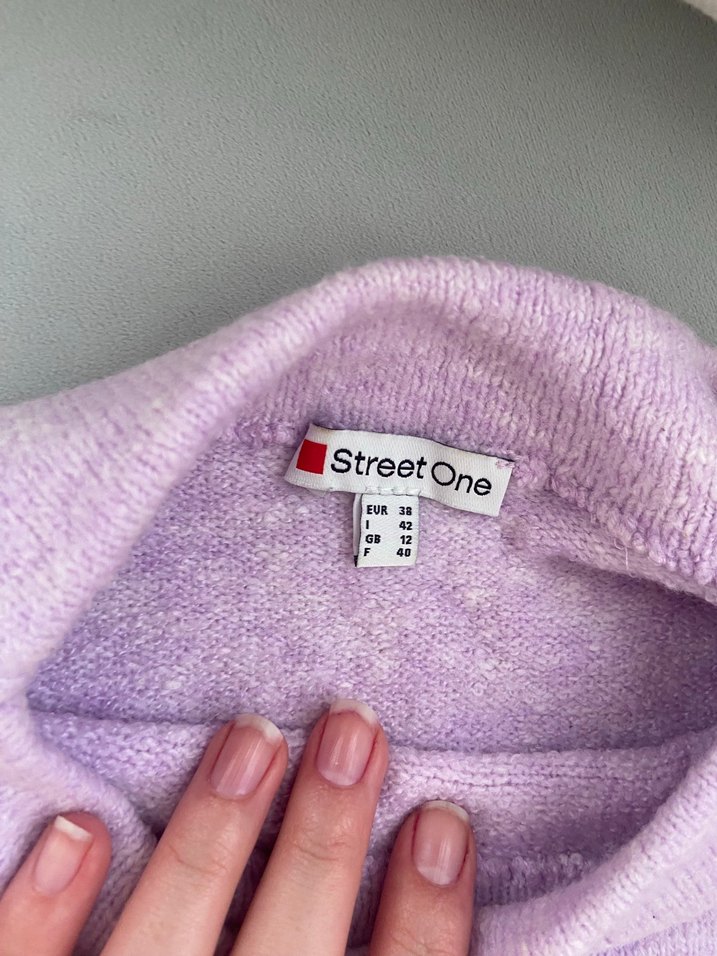 Mor Tonlu Kadın Örgü Kazak - Görsel 3