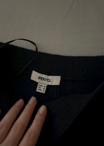 İpekyol lacivert Triko Yırtmaçlı Midi Etek - Görsel 6