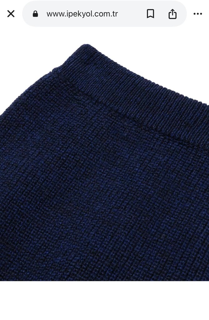 İpekyol lacivert Triko Yırtmaçlı Midi Etek - Görsel 4