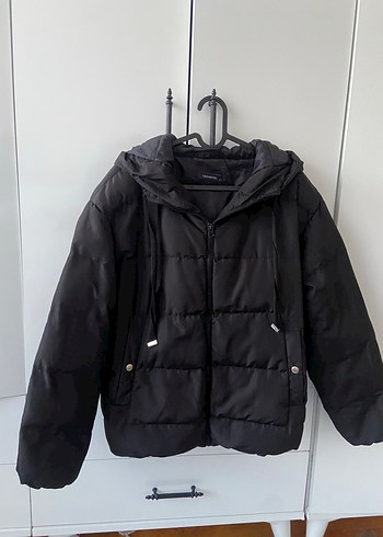 Kadın Siyah Midi Kışlık Fermuarlı Mont - Görsel 3