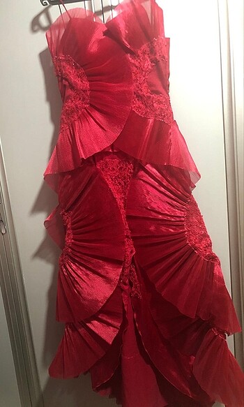 Kırmızı abiye ( özel tasarım ) - Görsel 4