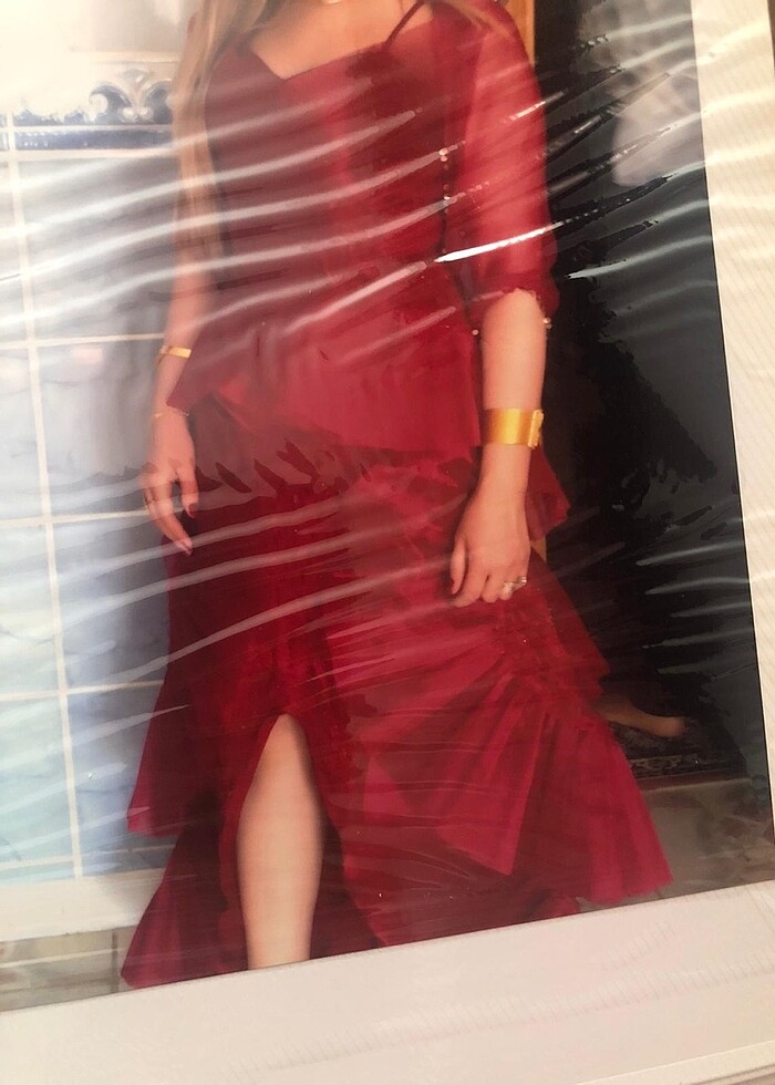 Kırmızı abiye ( özel tasarım ) - Görsel 5