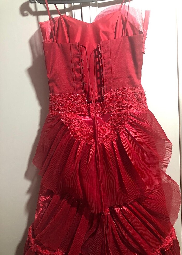 Kırmızı abiye ( özel tasarım ) - Görsel 2