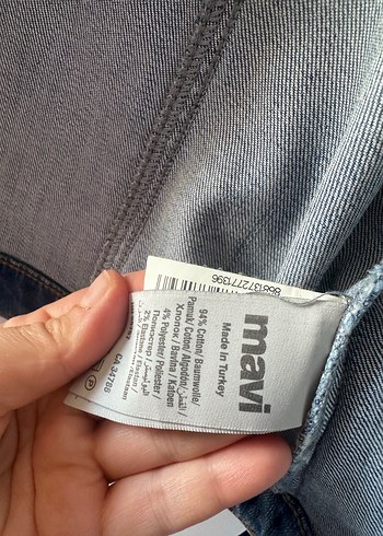 Mavi Düğmeli Kadın Kot Ceket - Görsel 5