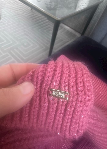 Pembe Örgü Kadın Atkı - Görsel 3