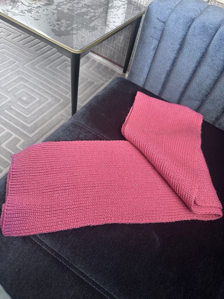 Pembe Örgü Kadın Atkı - Görsel 2