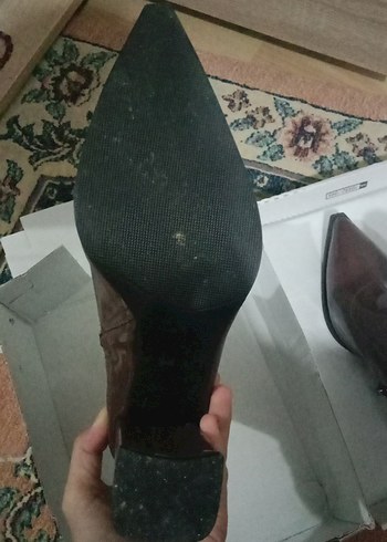 38 Beden Koyu Kahverengi Parlak Deri Topuklu Kadın Bot
