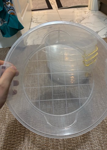 Sarı Kulp Detaylı Şeffaf Plastik Kova 7 tane 3.4 litre - Görsel 4