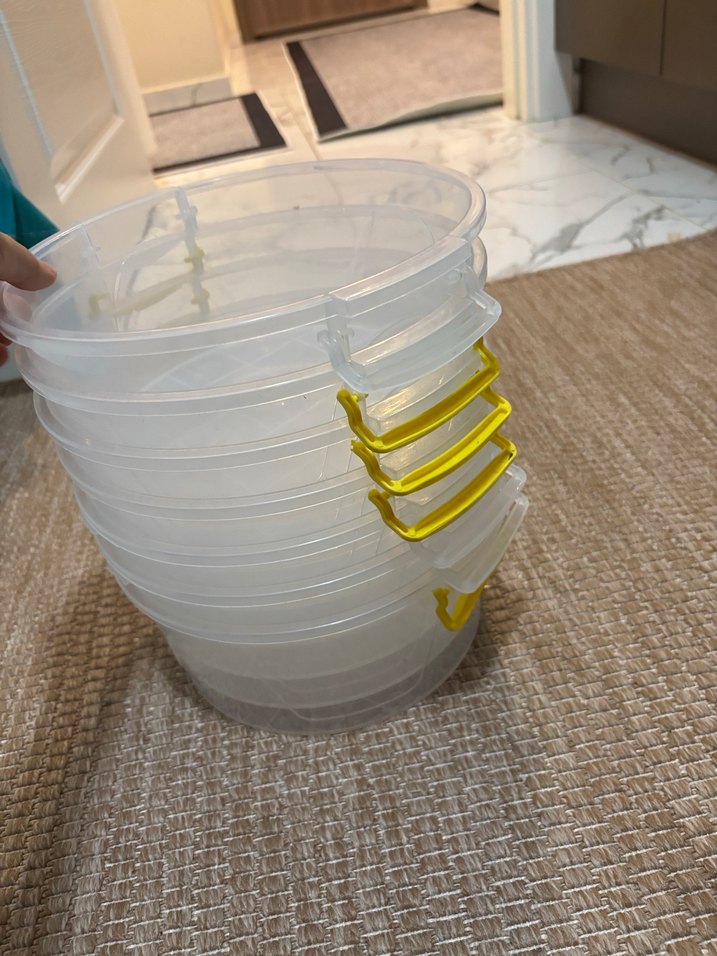 Sarı Kulp Detaylı Şeffaf Plastik Kova 7 tane 3.4 litre - Görsel 5