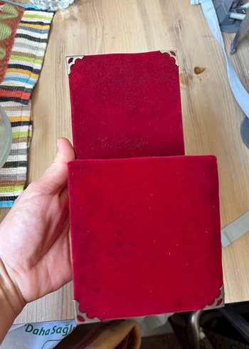 Kırmızı Makyaj Organizeri Kutusu takı mücevher kutusu - Görsel 3