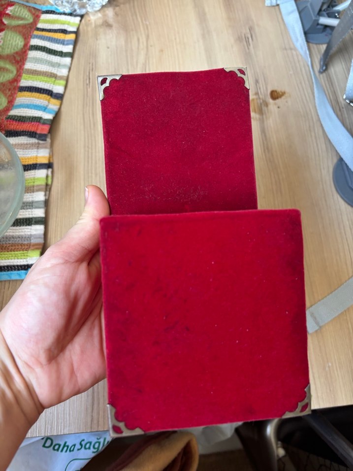 Kırmızı Makyaj Organizeri Kutusu takı mücevher kutusu - Görsel 3