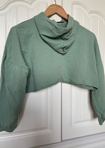 Trendyol & Milla Kadın Yeşil Kapüşonlu Crop Sweatshirt