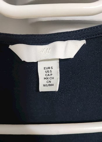 H&M Mavi Kısa Kollu Fitted Mini Bluz